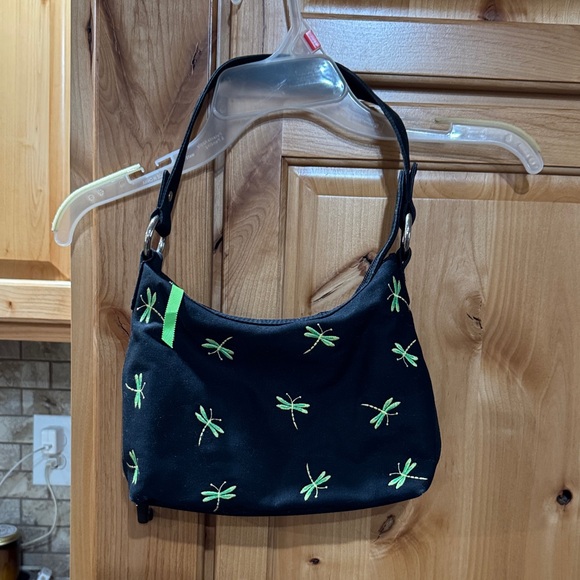 Talbots Dragonfly Shoulder Bag Y2K Mini Purse Black Green Cute - Picture 2 of 8